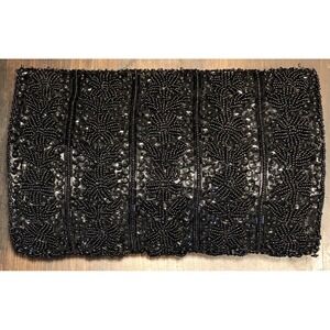 Vintage La Regale Night Evening‎ Bag Black Beaded Purse Clutch Formal 1950s